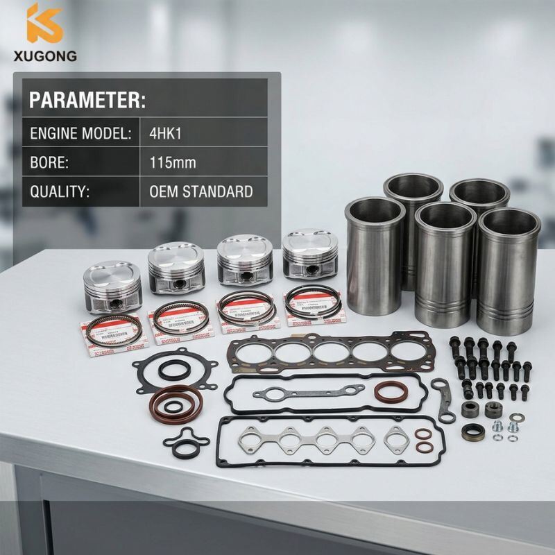 4HK1 Engine Overhaul Rebuild Kit with Piston Liner Gasket Set for Hitachi ZX200-3 ZX240-3 Excavator Spare Parts